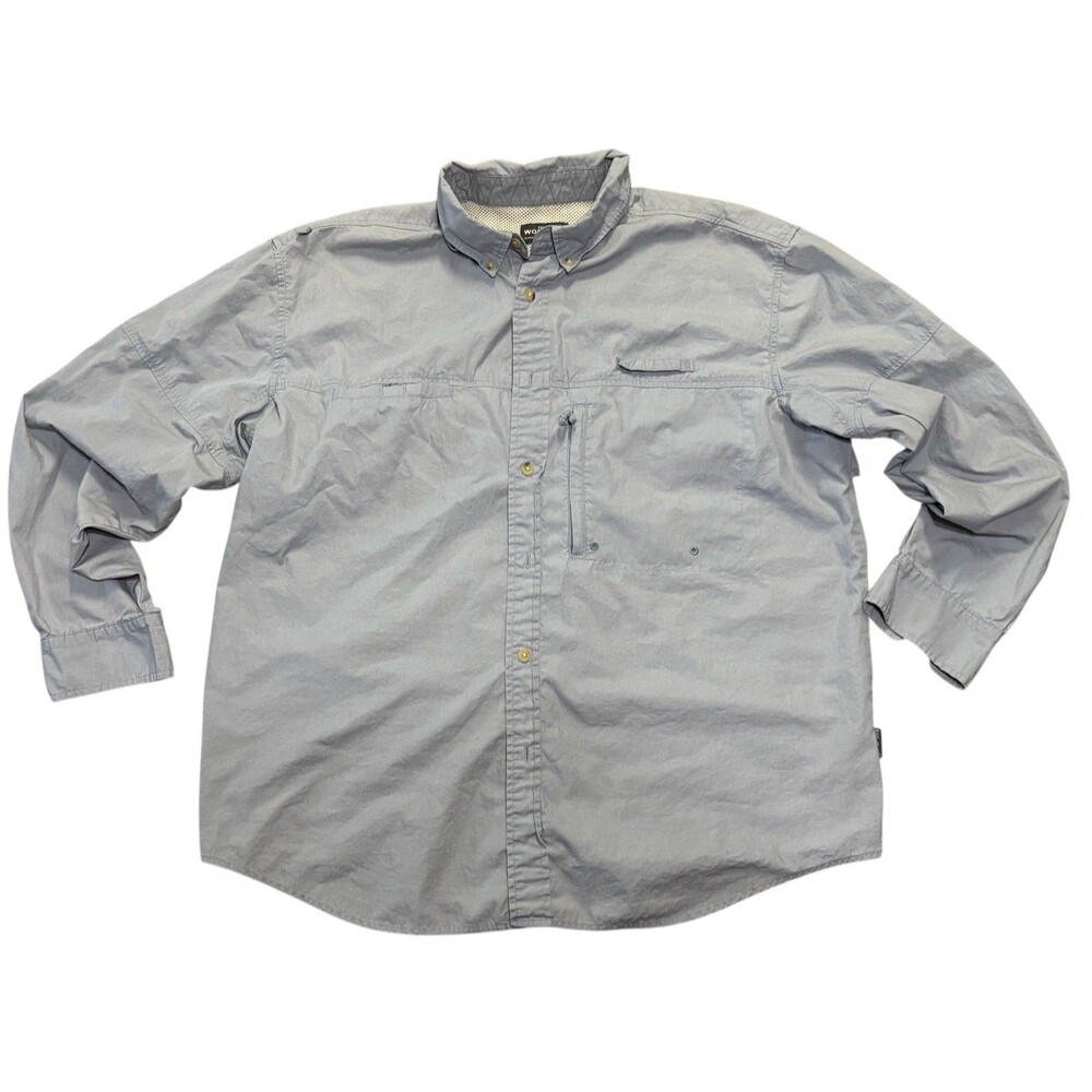 Woolrich Mens XL Button Down Long Sleeve Shirt 3XDRY Vented Gorpcore Windbreaker